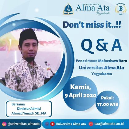 Q & A Penerimaan Mahasiswa Baru Universitas Alma Ata Yogyakarta