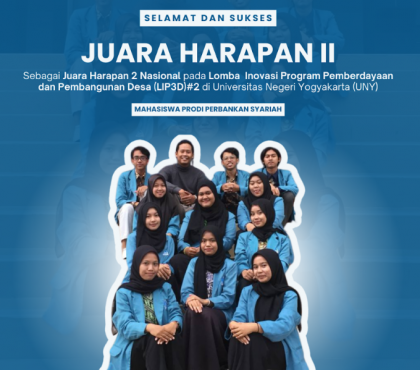 Ikuti Kompetisi Ide Pengabdian Masyarakat LIP3D UNY, HIMA Prodi Perbankan Syariah Juara Harapan 2 Nasional