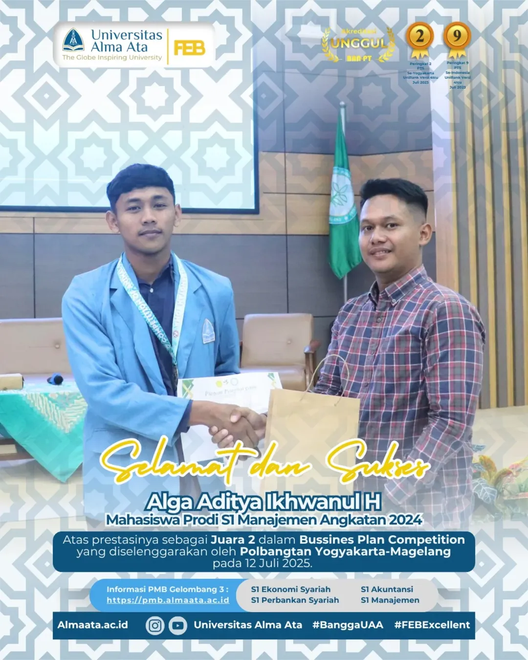 Mahasiswa Manajemen UAA Raih Juara 2 Business Plan Competition 2025